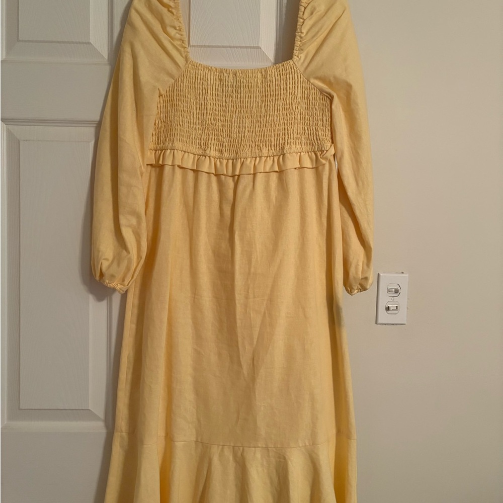 7 For All Mankind Yellow Smocked Dress